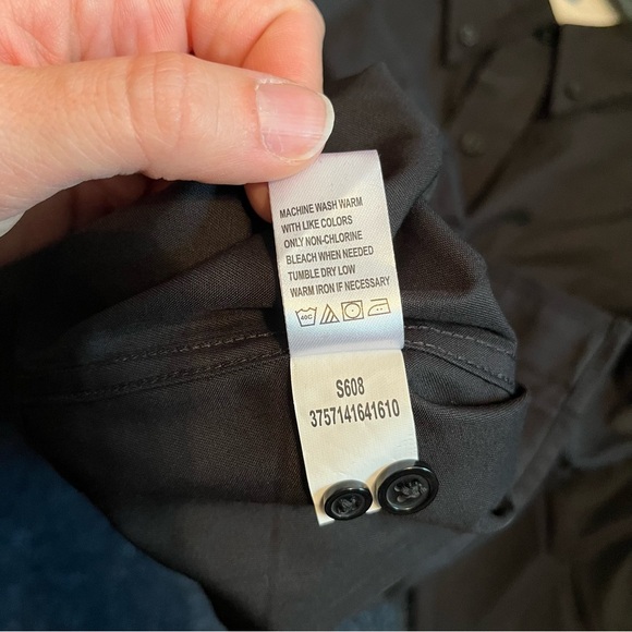 NWOT Port Authority Men’s Small Easy Care Long Sleeve Button Down Black S608 - Picture 7 of 9